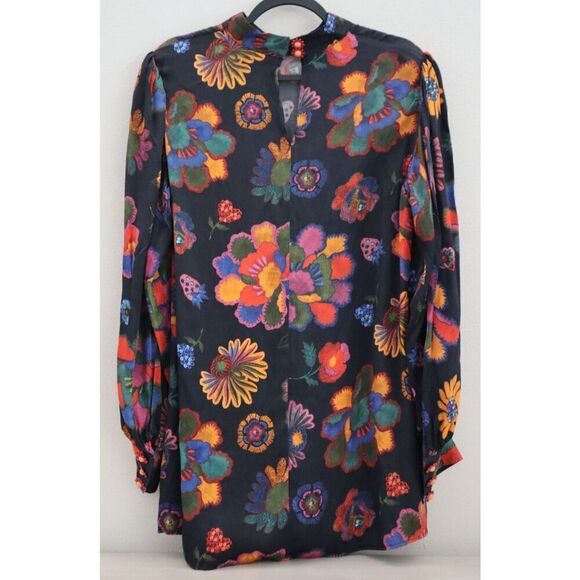 Farm Rio x Anthropologie 301973 Women's Sz XL Multi Lilys Garden L/S Blouse - Picture 2 of 12